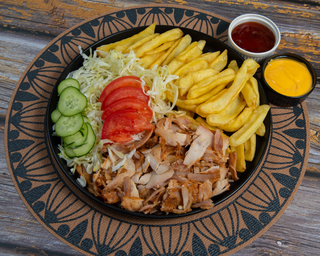 shaorma la farfurie mica de pui+bautura