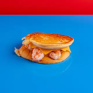 Grilled cheese and shrimps