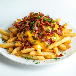 Papas con queso cheddar