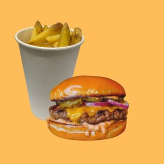 Chaoz burger smash+patatas gratis