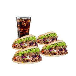 4 Pita Con Patatas Y Bebida (2 Lt.)