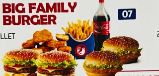 Menù big family burger