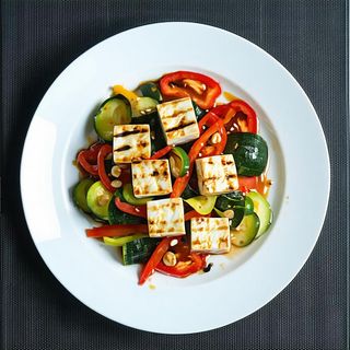 Doufu con verdure alla piastra