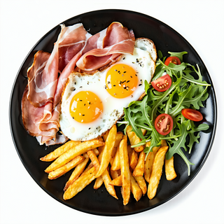 103. Plato Combinado Con Jamón Asado