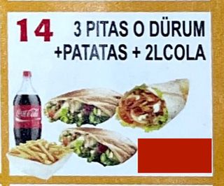 14. Menú Familiar 3 Pitas O Durum