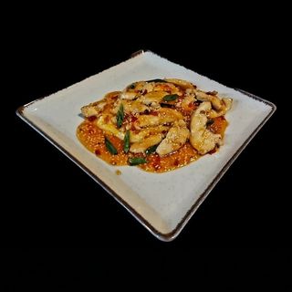 Пилешки късчета с манго сос