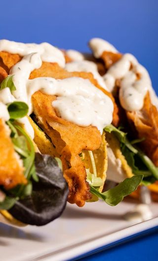 Crunchy chicken tacos