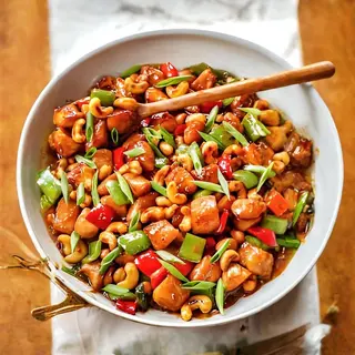 Chicken With Cashew Nuts and green pepper