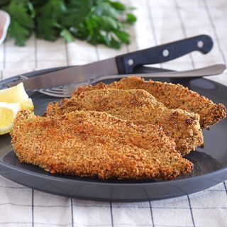 Pollo empanado Picante con patatas 