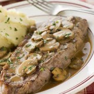 Entrecôte sauce champignons