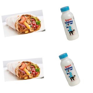 2 броя малък дюнер + 2 броя Айрян Верея 