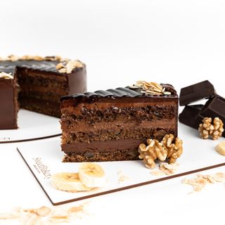 Porción De Plátano Y Chocolate Negro