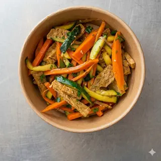 Ensalada China con Tofu Marinado