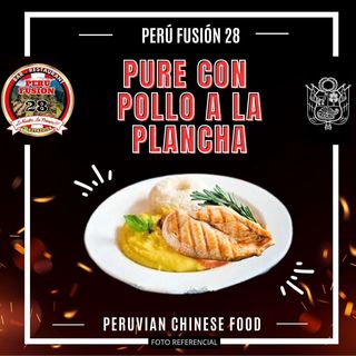 PURÉ CON POLLO A LA PLANCHA