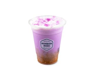Iced coffee latte Ube & berries