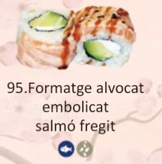 95. Formatge Alvocat Embolicat Salmó Fregit (8 Uds.)