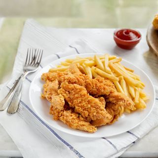 Demi Poulet Pané Avec Frite