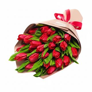 Букет"25 червоних тюльпанів"