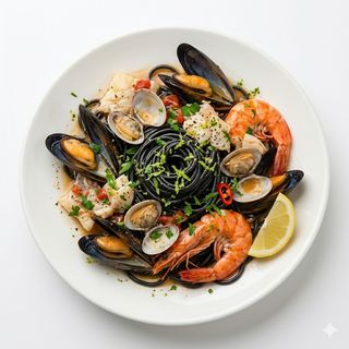 Espaguetis Neros Frutti Di Mare