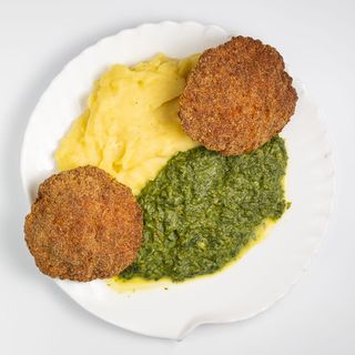 Faširanci, pire špinat i kruh