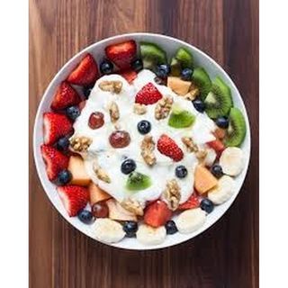 Fruit Salad With Yoghurt And Nuts