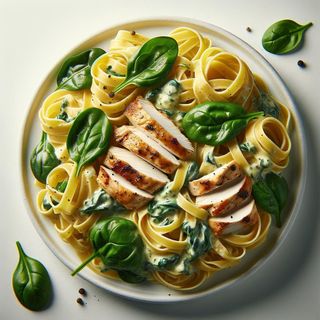 Tagliatelle z kurczakiem i szpinakiem 300g