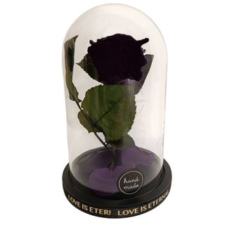 Cúpula de cristal con rosa eterna Lila.