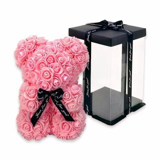 Miś z różowych róż