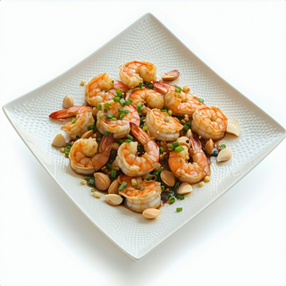 Salteados de gamba con nueces de macadamia