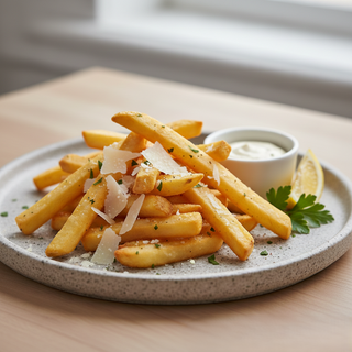 Cartofi prajiti cu usturoi si grana padano                    -350g