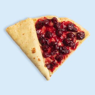 ვეგანური კრეპი ალუბლის ჯემით