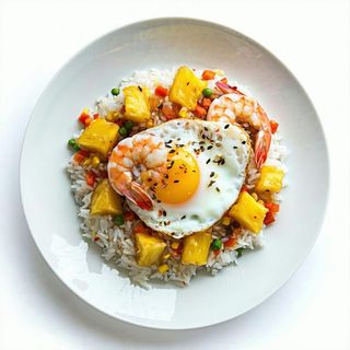 Riso ripieno con ananas