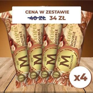 Zestaw 4 lodów na patyku MAGNUM HAZELNUT 85ml