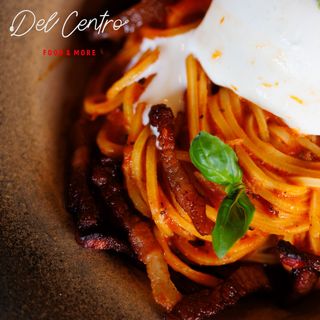 Pasta alla guanciale e buratta