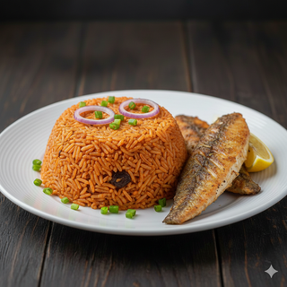 Smokey Jollof Rice And  Hake Fish