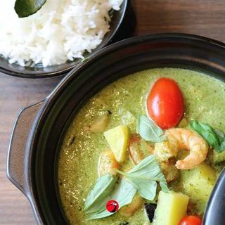 Green Thai Curry Camarão