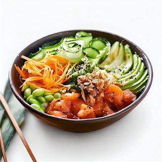 Poké Bowl Saumon & Rouleaux De Printemps