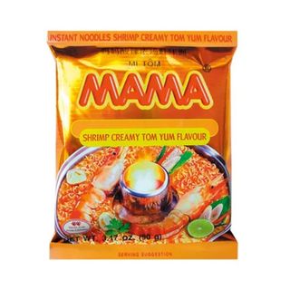 Fideos Mama con sabor a camarones y Cremosos Sabor Tom Yum Jumbo (90 gr)