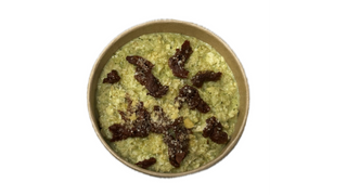 Owsianka z pesto i kurczakiem