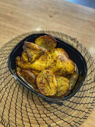 1/2 Pollo + Patata Al Caliu