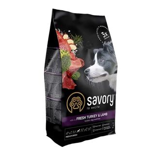 Корм SAVORY сухий для собак середніх порід 1кг