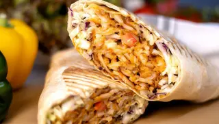 Duży rollo kebab z kurczaka