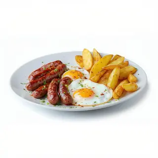 P-8 Chorizo, morcilla, patatas y huevo frito