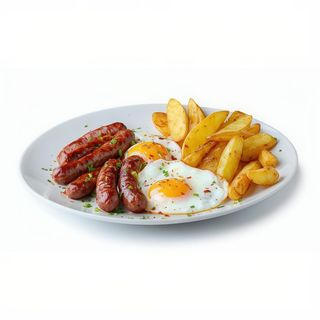 P-8 Chorizo, morcilla, patatas y huevo frito