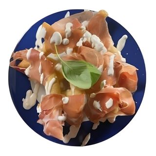 Nuvola fritta stracciatella e crudo