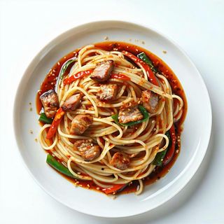 33 Spaghetti di soia con salsa piccante