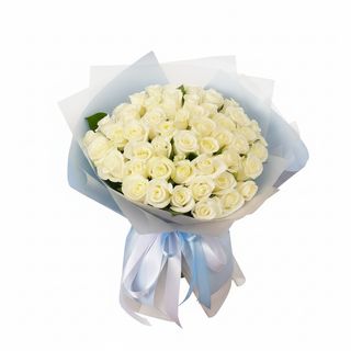 Букет із 51 білої троянди"White Beluga"