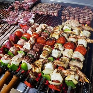 Espetada de Tamboril com Gambas