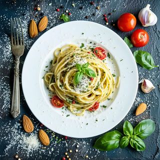 Spaghetti con pesto alla trapanese