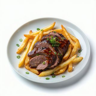 Pato Asado Con Patatas Fritas